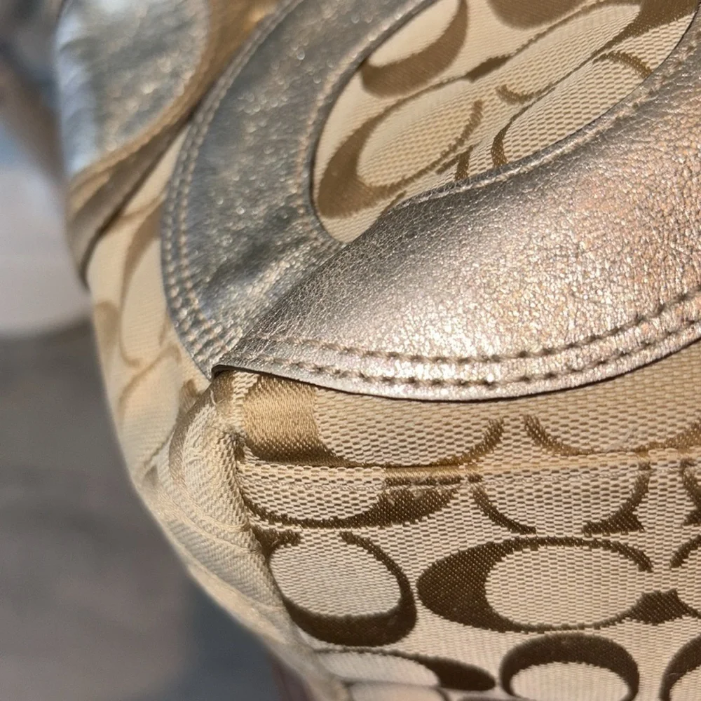 Coach  Vintage  Carly   patchwork NO callouts  canvas/leathers patent & metallic